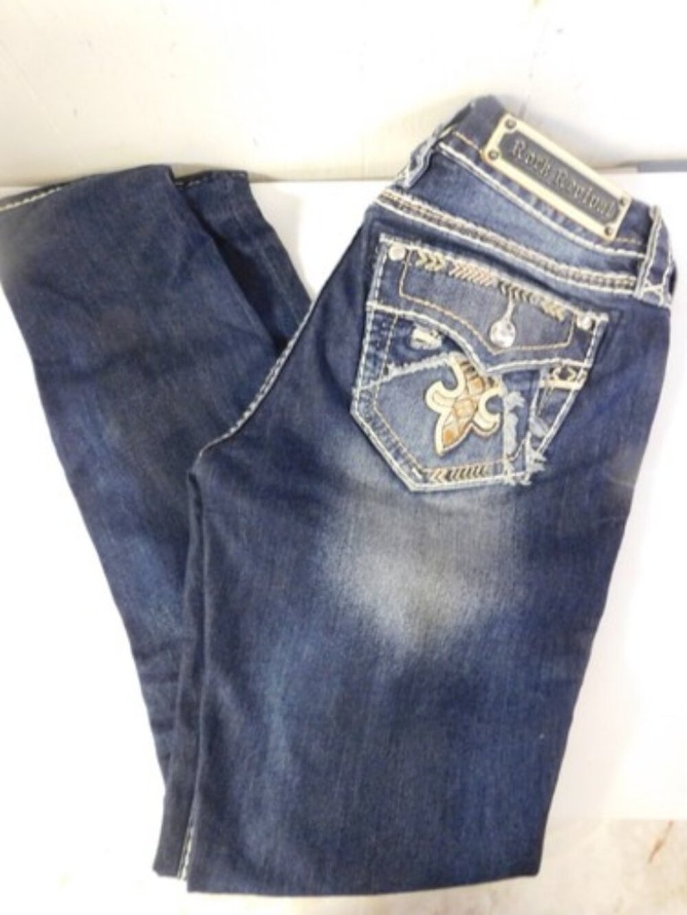 Rock Revival Distressed Abree Jeans Easy Skinny sz 27
